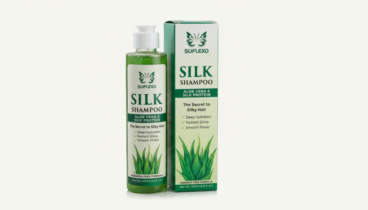Suflexo Silk Shampoo - Best Herbal Shampoo in Pakistan with Aloe Vera & Silk Protein 200ml