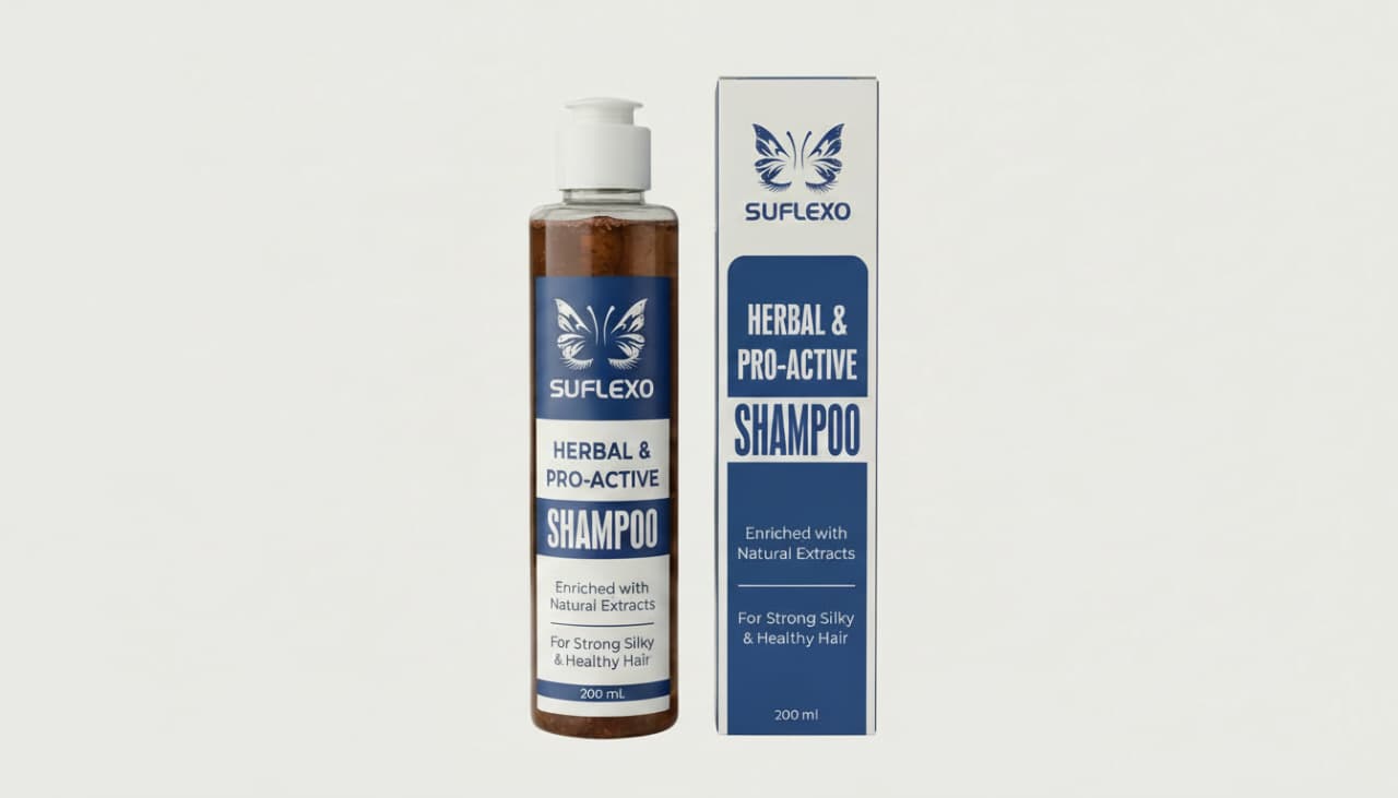 Suflexo Herbal & Pro-Active Shampoo - Best Herbal Shampoo in Pakistan for Hair Loss 200ml